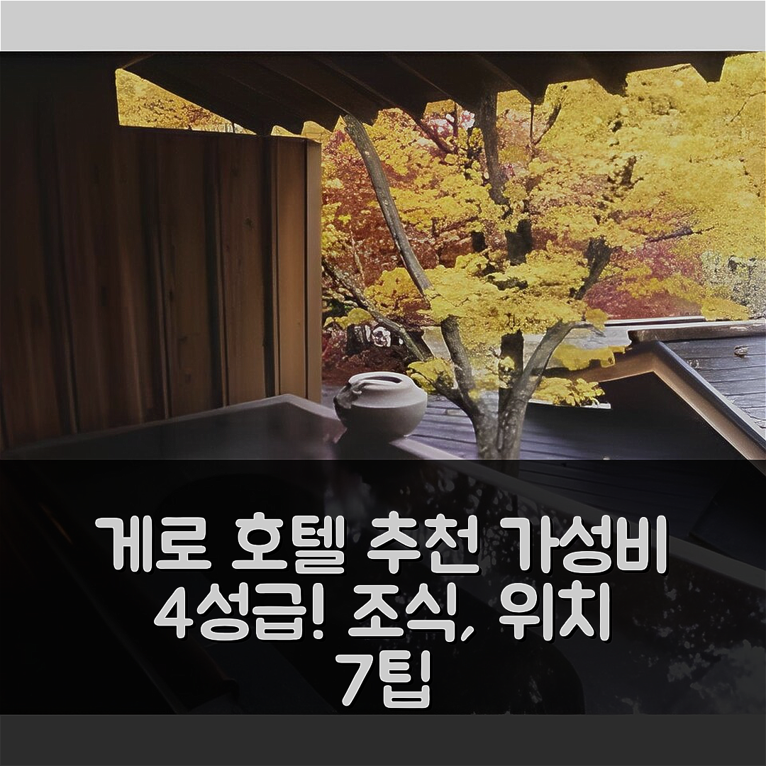 게로 숙소 여행 호텔 추천 쇼게츠 호텔 | 가성비 뛰어난 4성급 조식과 위치 정보 7가지 팁
